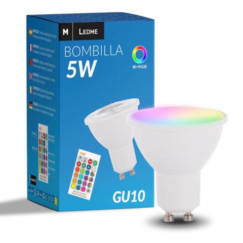 LM7142 Lâmpadas LED Colors GU10 5W RGBW com controle remoto
